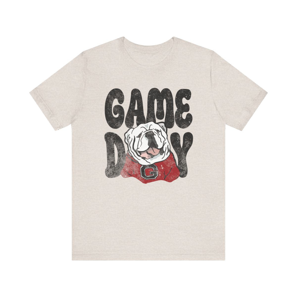 GameDay UGA T-Shirt | Black Red White Print | Unisex Short Sleeve Tee