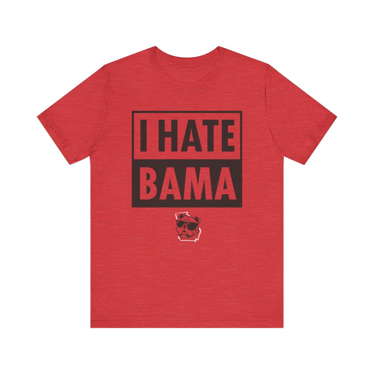 I Hate Bama Tee | Beat Alabama Tee | Black White Print | Unisex Short Sleeve Tee