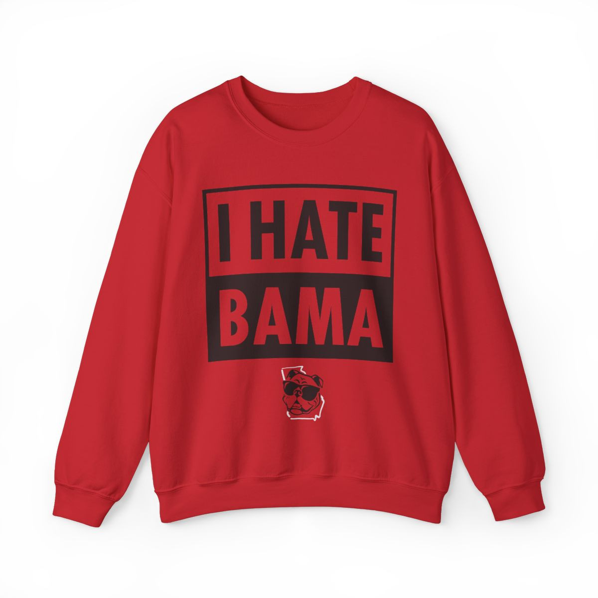 I Hate Bama Sweatshirt | Beat Alabama Shirt | Black White Print | Unisex Crewneck Sweatshirt