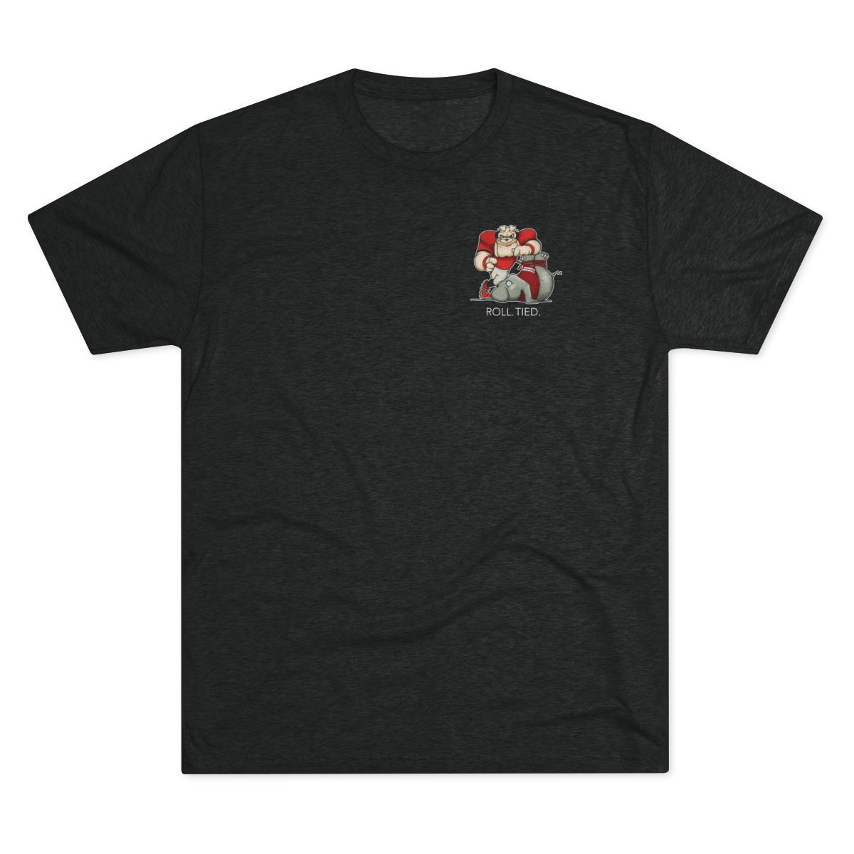 Roll Tied Tri-Blend Premium T-Shirt | Front Chest Full Back | Distressed Print | Unisex Tri-Blend Crew Tee