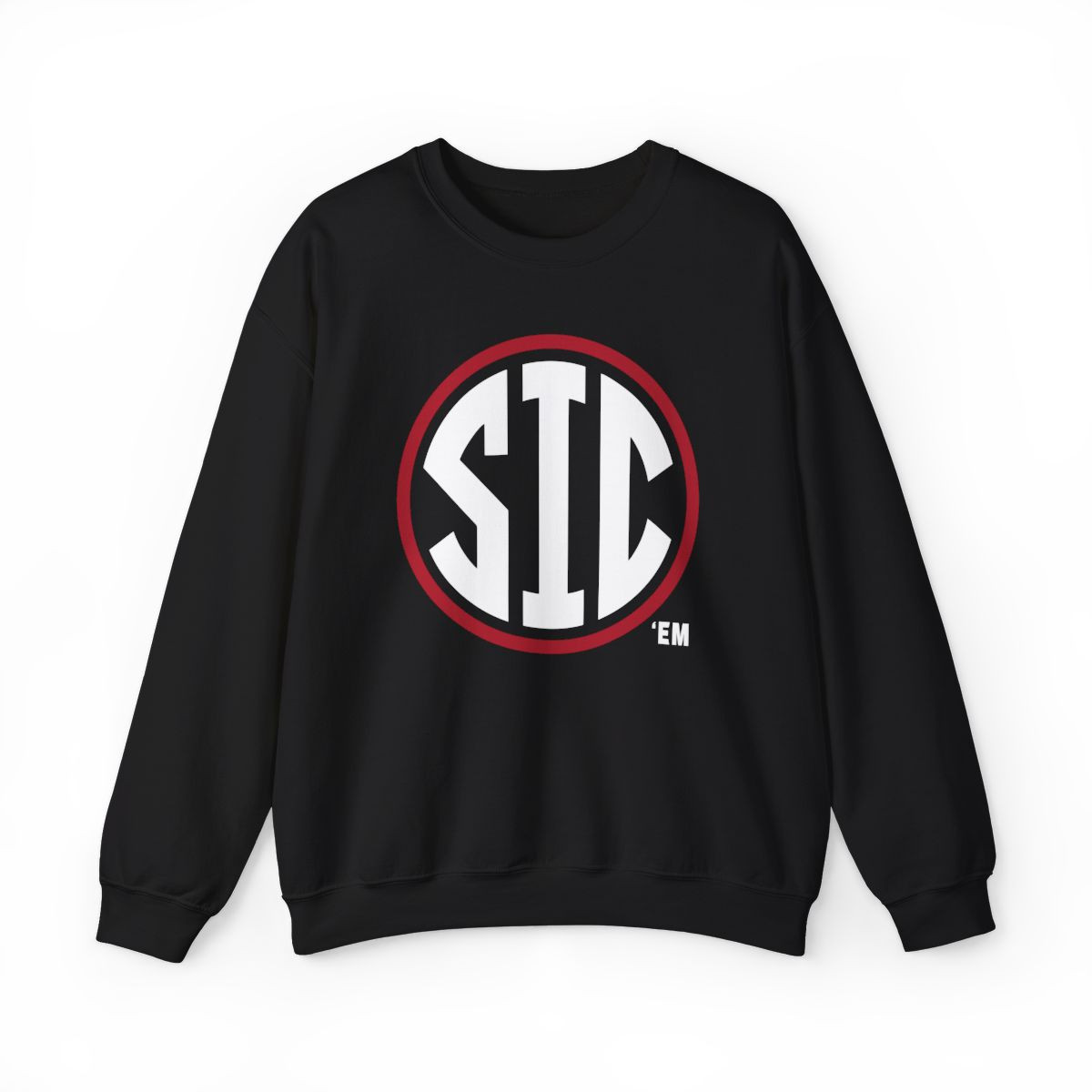 Sic Em SEC Parody Sweatshirt | White Red Print | Unisex Crewneck Sweatshirt