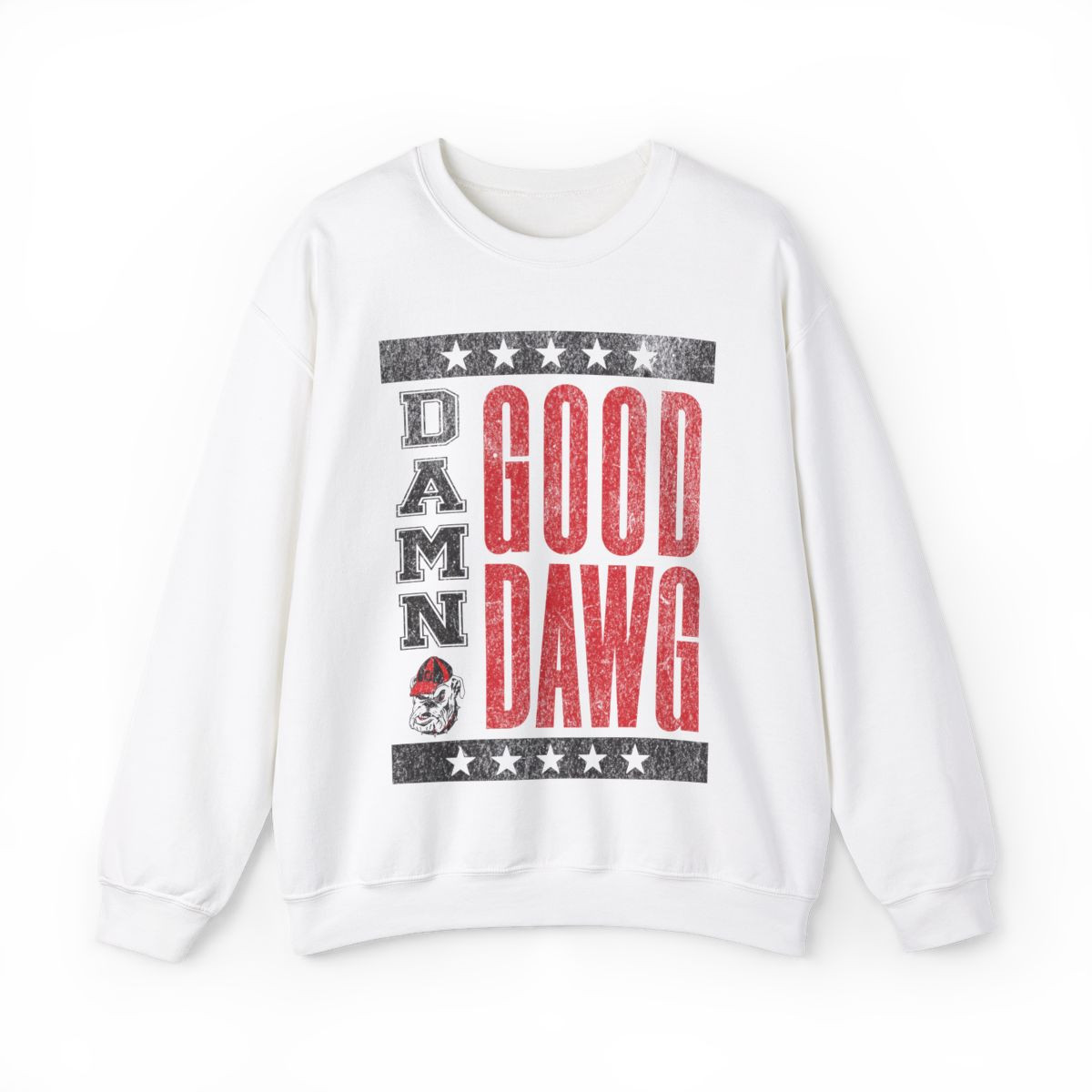 Damn Good Dawg Sweatshirt | Distressed Print | Unisex Crewneck Sweatshirt