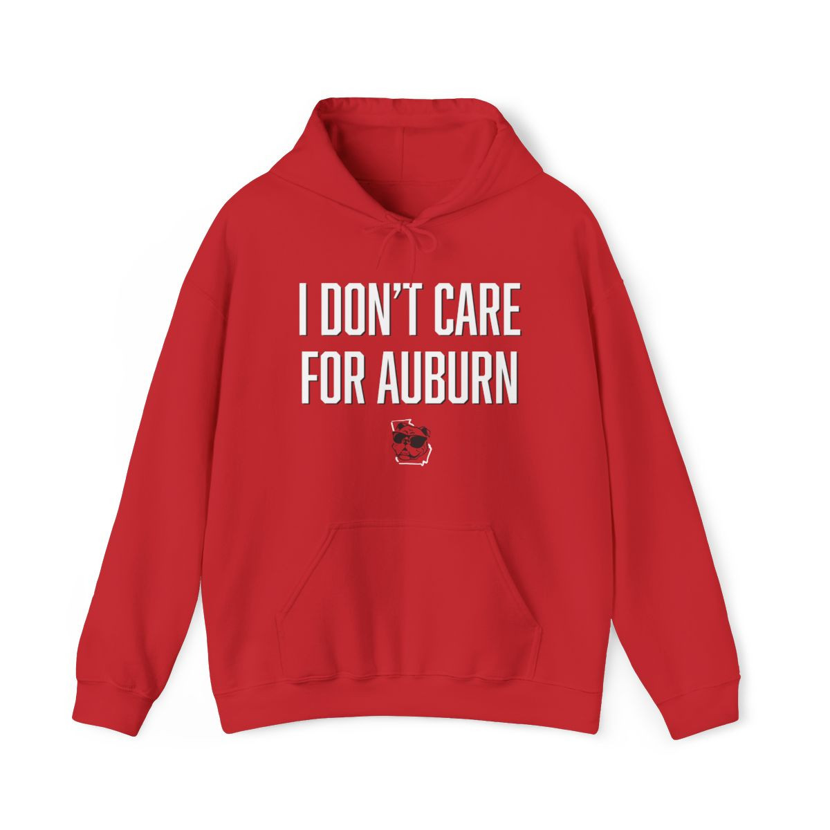 I Don't Care for Auburn Hoodie | White Black Print | Unisex Hooded Sweatshirt