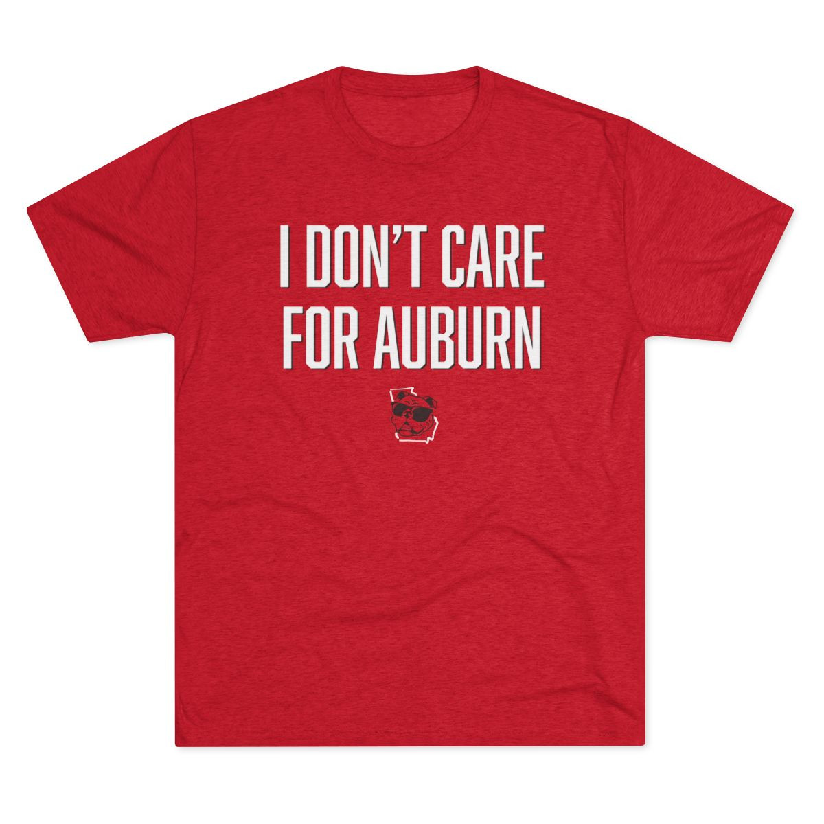 I Don't Care for Auburn Tri-Blend Premium T-Shirt | White Black Print | Unisex Tri-Blend Crew Tee