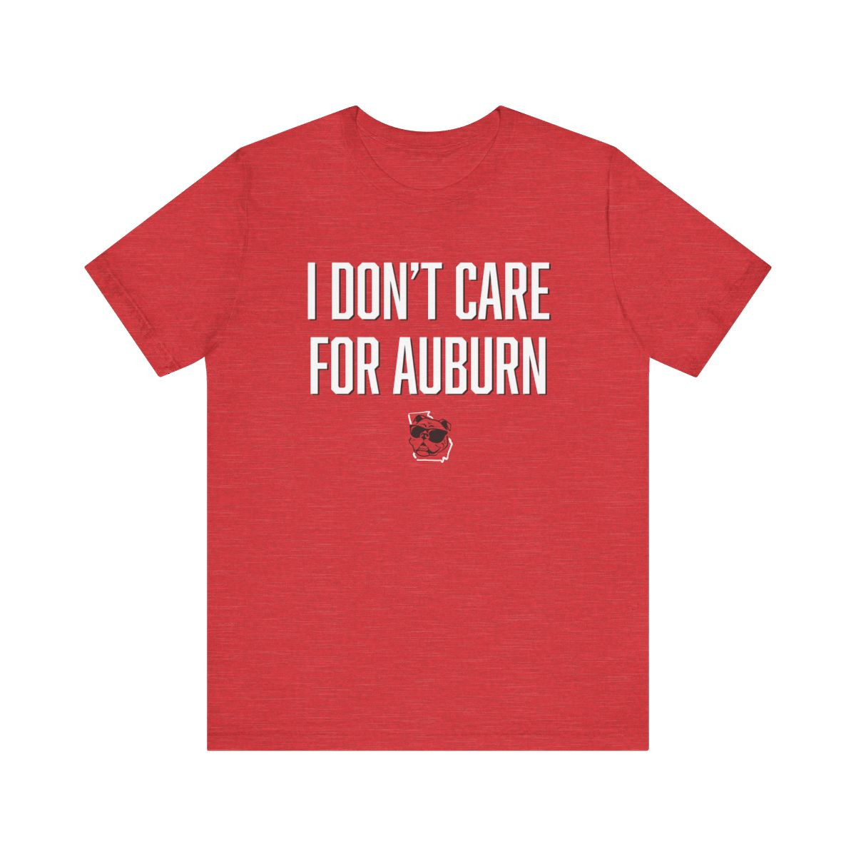 I Don't Care for Auburn T-Shirt | White Black Print | Unisex Short Sleeve Tee