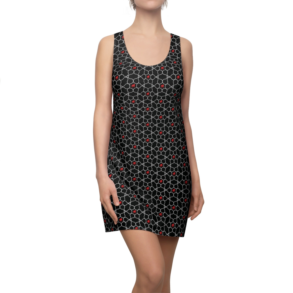 Solid Standing Dog Geometric Print Dress | Women's Racerback Dress