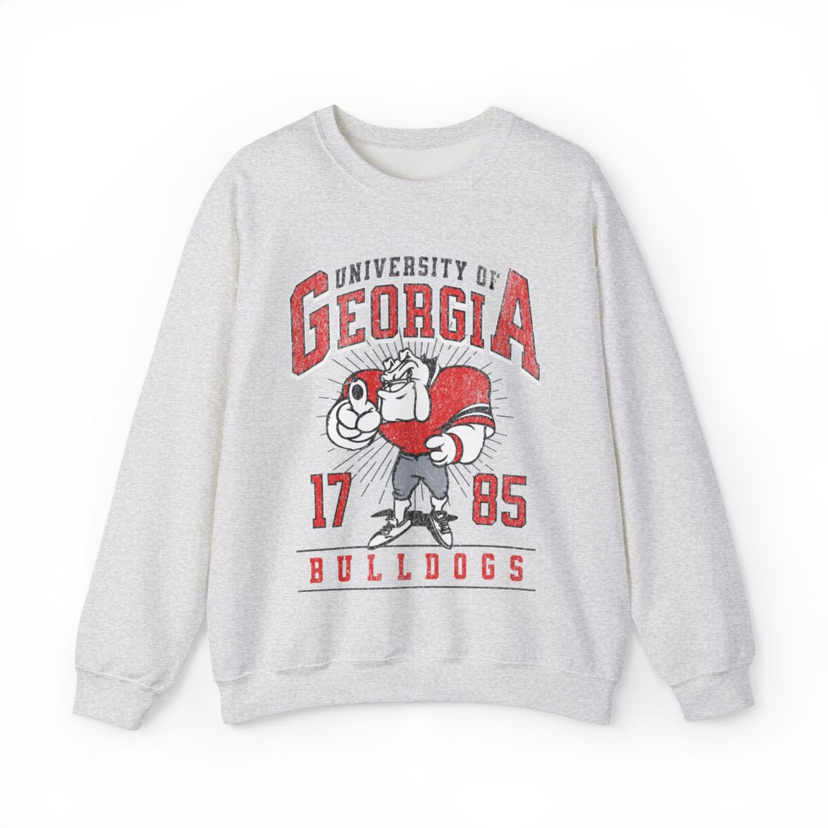 UGA Hairy Dawg Sweatshirt | Distressed Print | Unisex Crewneck Sweatshirt