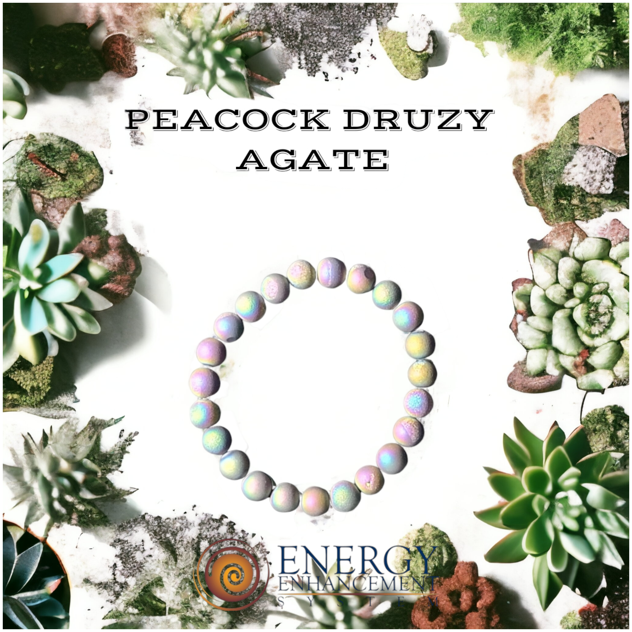 EE Bracelet - Peacock Druzy Agate