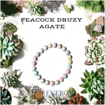 EE Bracelet - Peacock Druzy Agate