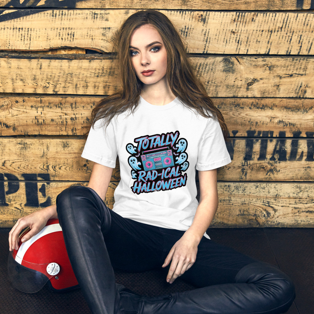 Unisex t-shirt- Totally Rad-ical halloween design