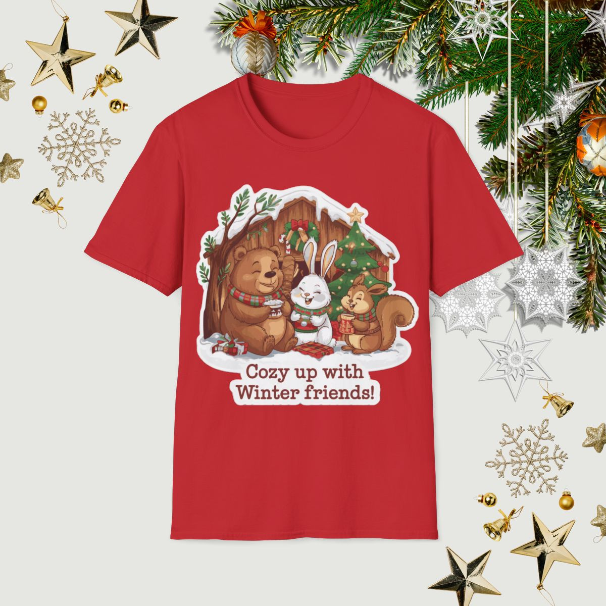 Cozy Up with Winter Friends: The Ultimate Winter T-Shirt