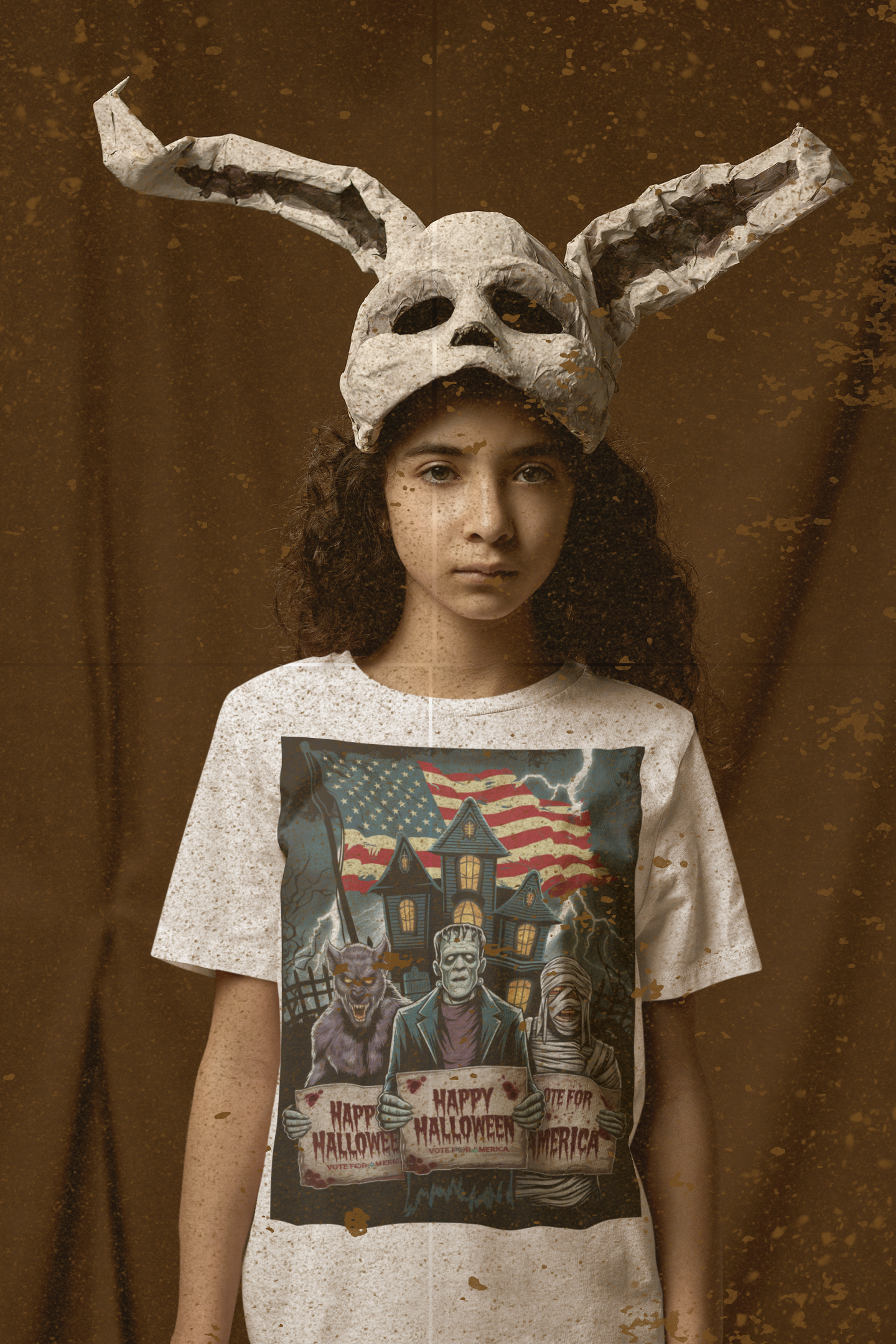 7. Haunted Icons: Monsters Rally for Halloween - Kids Tee