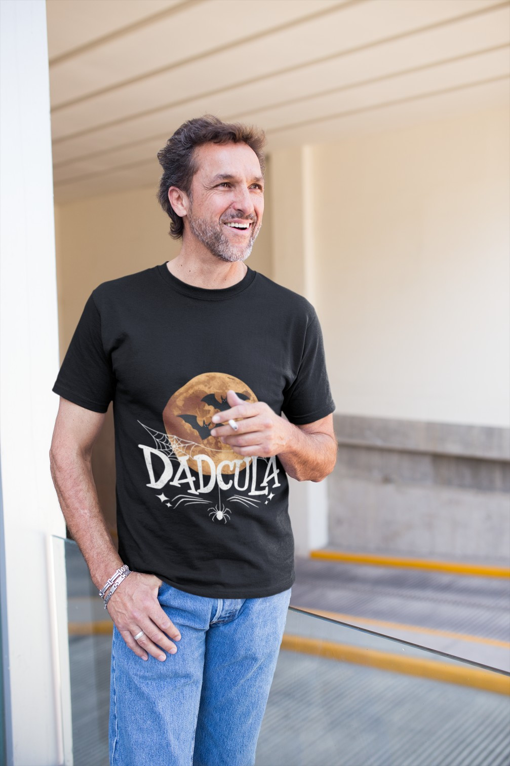 Dadcula Halloween Unisex Heavy Cotton Tee, Halloween Shirt, Halloween Gift, Bat Shirt, Gift For Dad