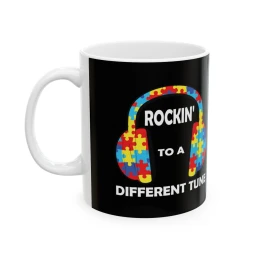 Autism Puzzle Headphones Mug | Ceramic Coffee Cup