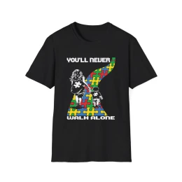 Autism Puzzle Ribbon You'll Never Walk Alone T-Shirt | Awareness Support