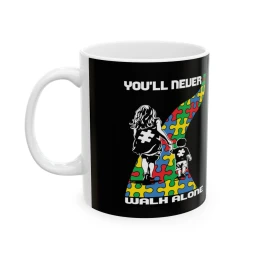 Autism Awareness Puzzle Heart Mug | Ceramic Coffee Cup, 11oz 15oz