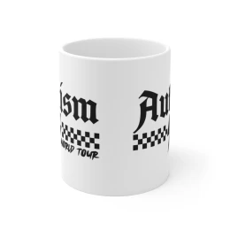 Autism World Tour Mug | Checker Bolt Logo 11oz
