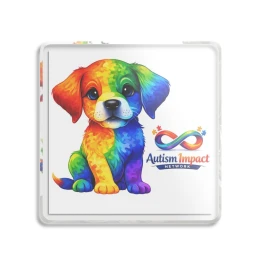 Rainbow Puppy Custom Cut | Autism Impact Logo Decal Sticker