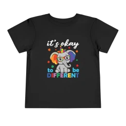 It's Okay to Be Different elephant toddler tee | rainbow, glasses, inclusive