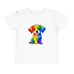 Rainbow Puppy Toddler Tee | Colorful Cute Dog Shirt