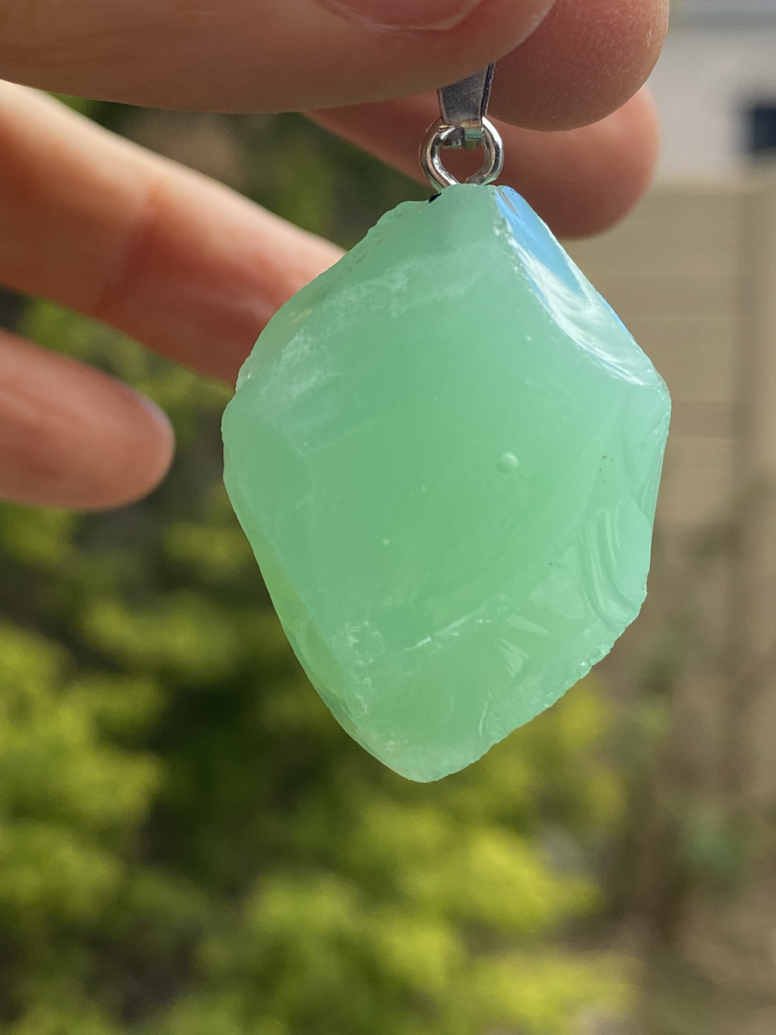 Beautiful Opaque Green Andara Pendant