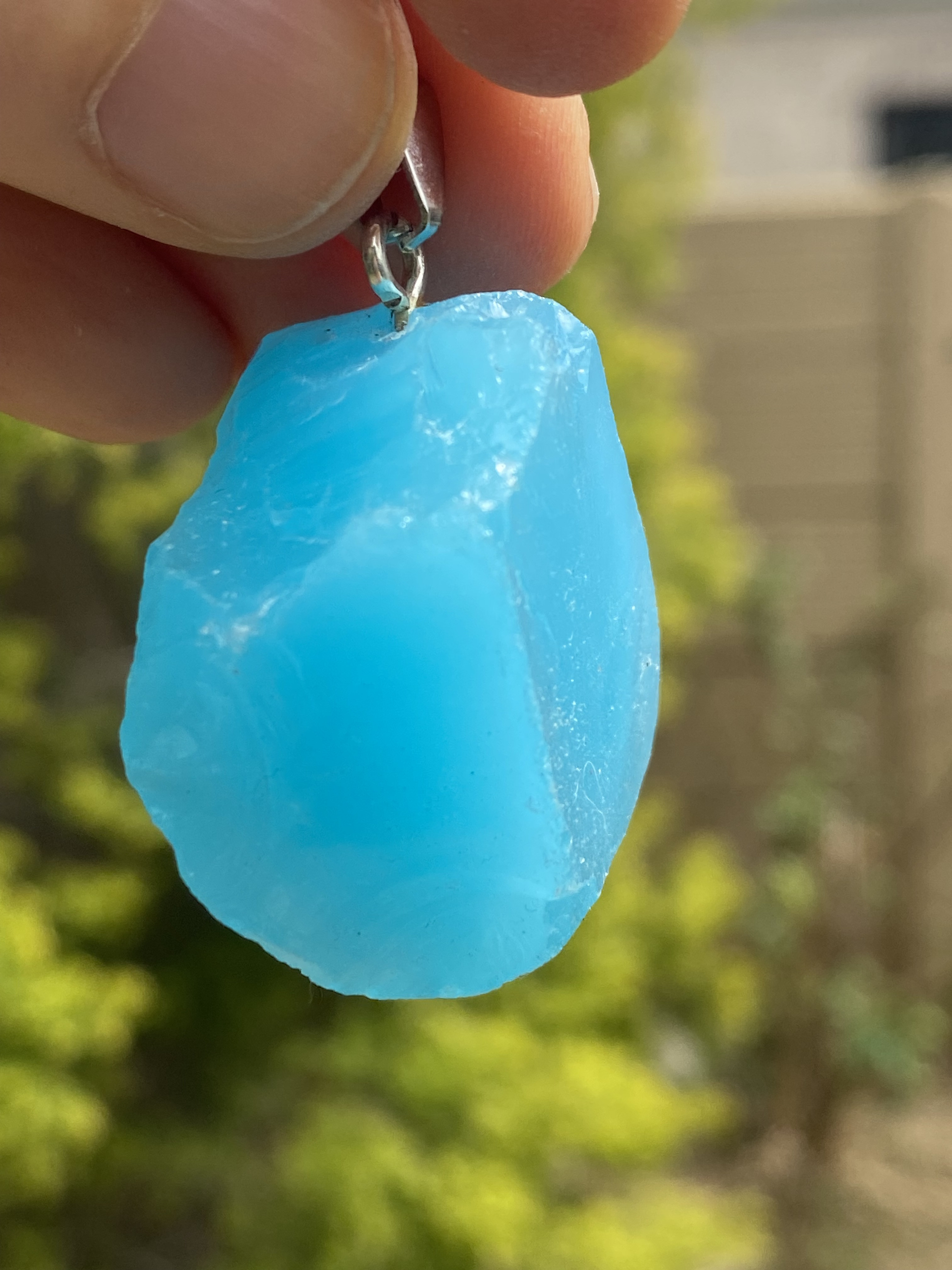 Beautiful Opaque Blue Andara Pendant