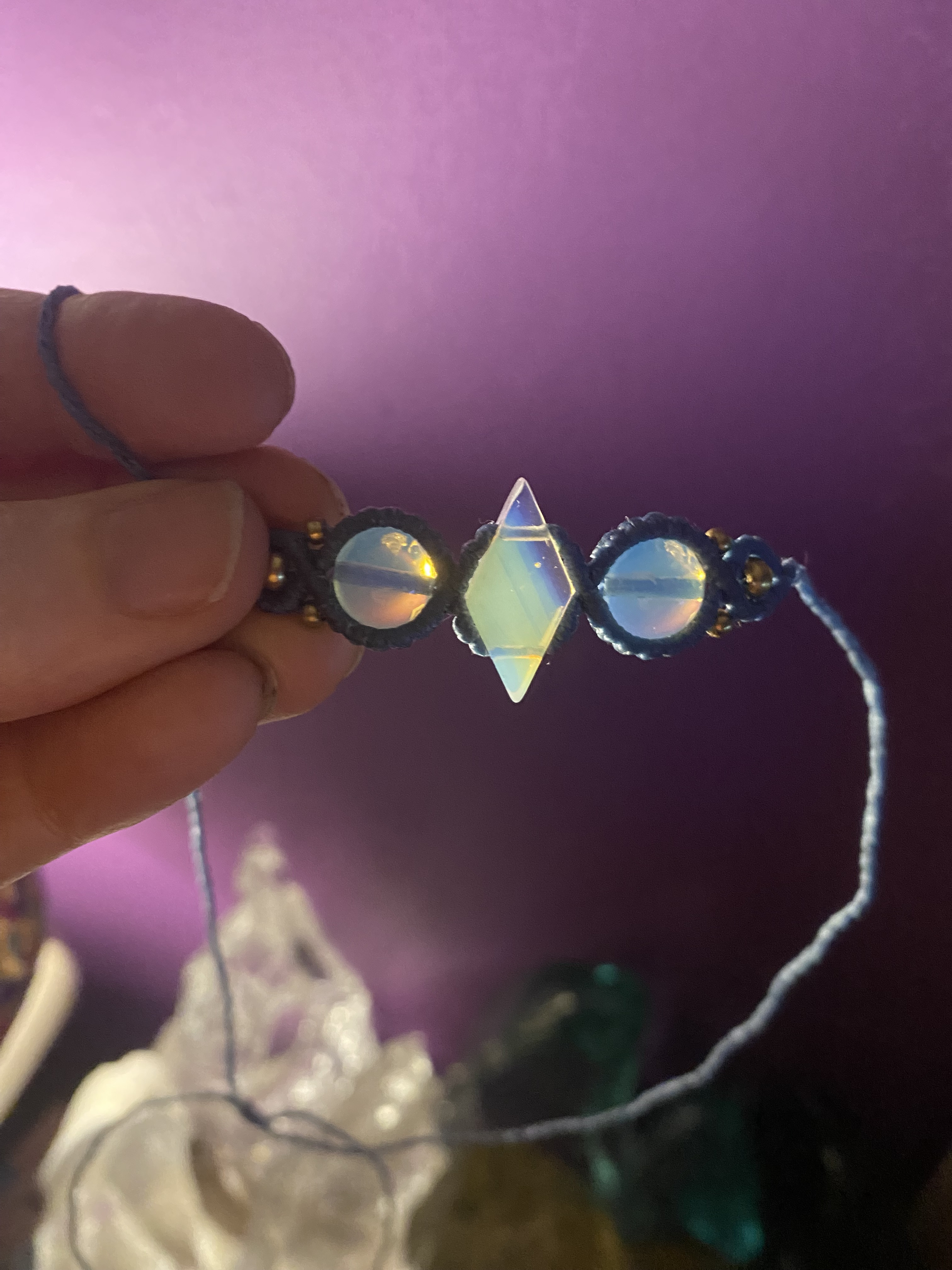 Andara Macrame Blue Gold Sirian Power Chokers