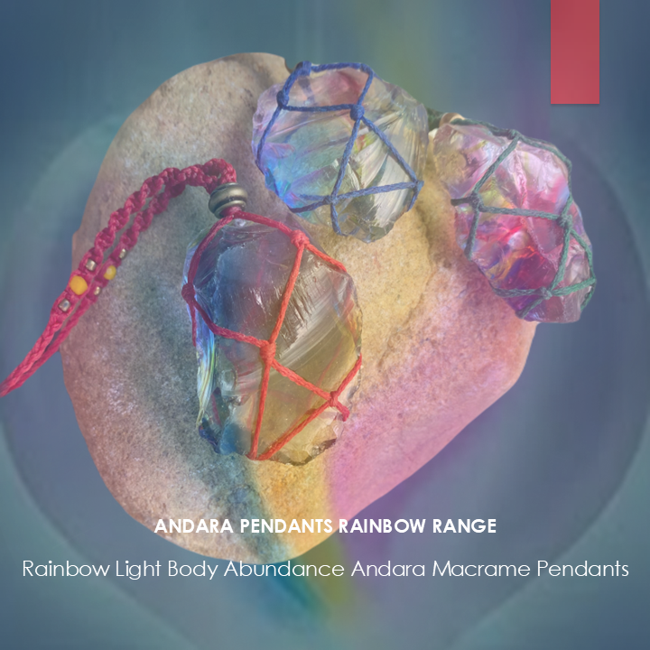 Macrame Rainbow Light Body Abundance Andara Pendant