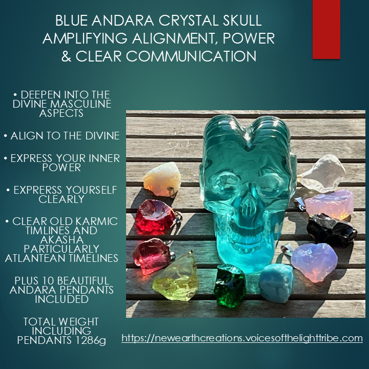 A Power and Alignment Turquoise Blue Andara Crystal Skull