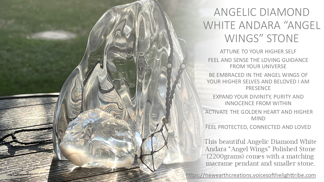 Angelic Diamond White Purity "Angel Wings" Polished Andara Stone