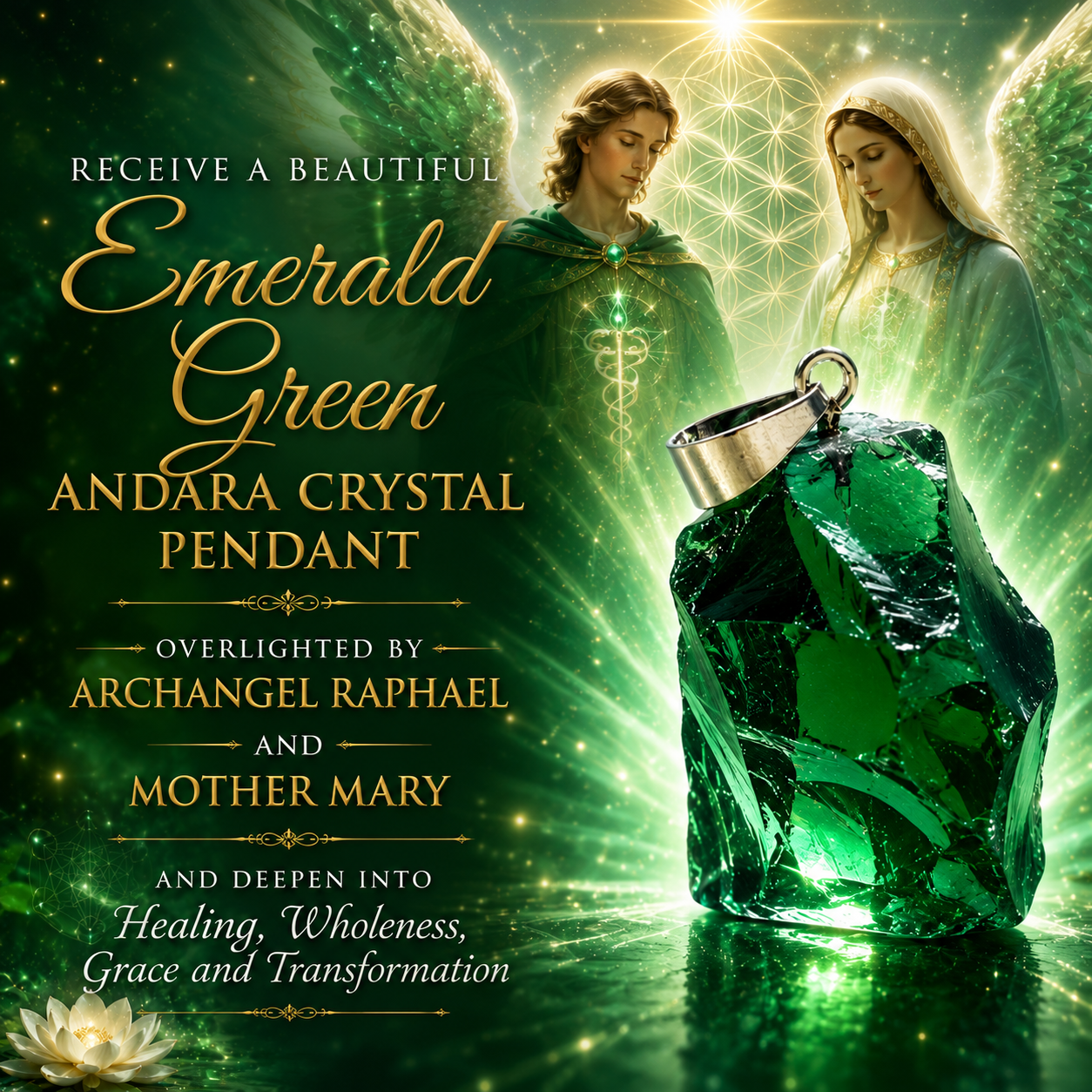 EMERALD GREEN ANDARA CRYSTAL PENDANT