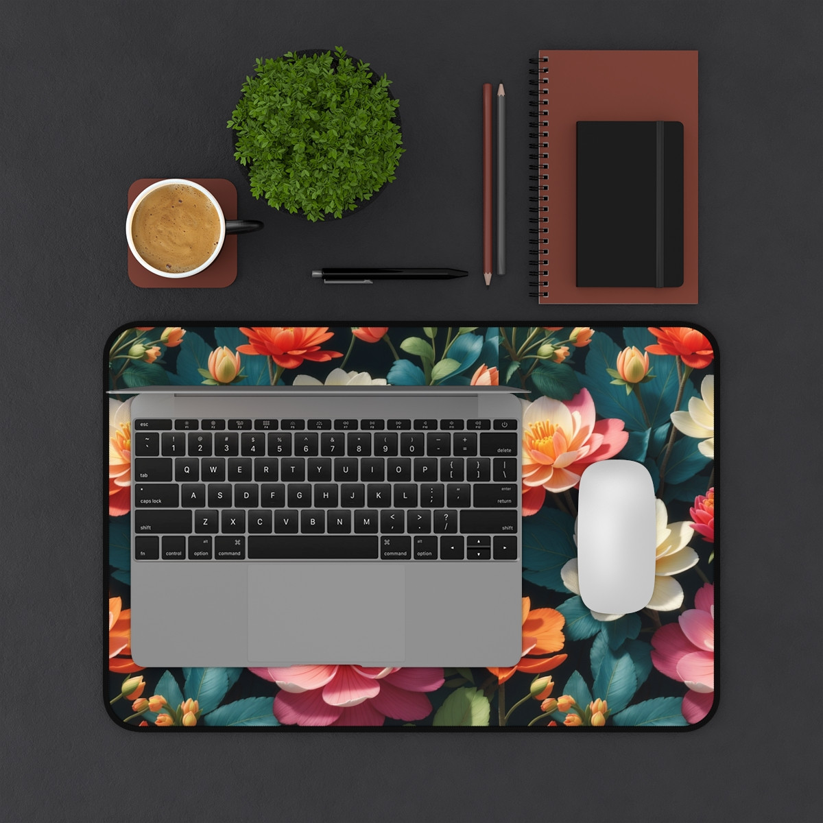 Flowery and colourful Desk Mat