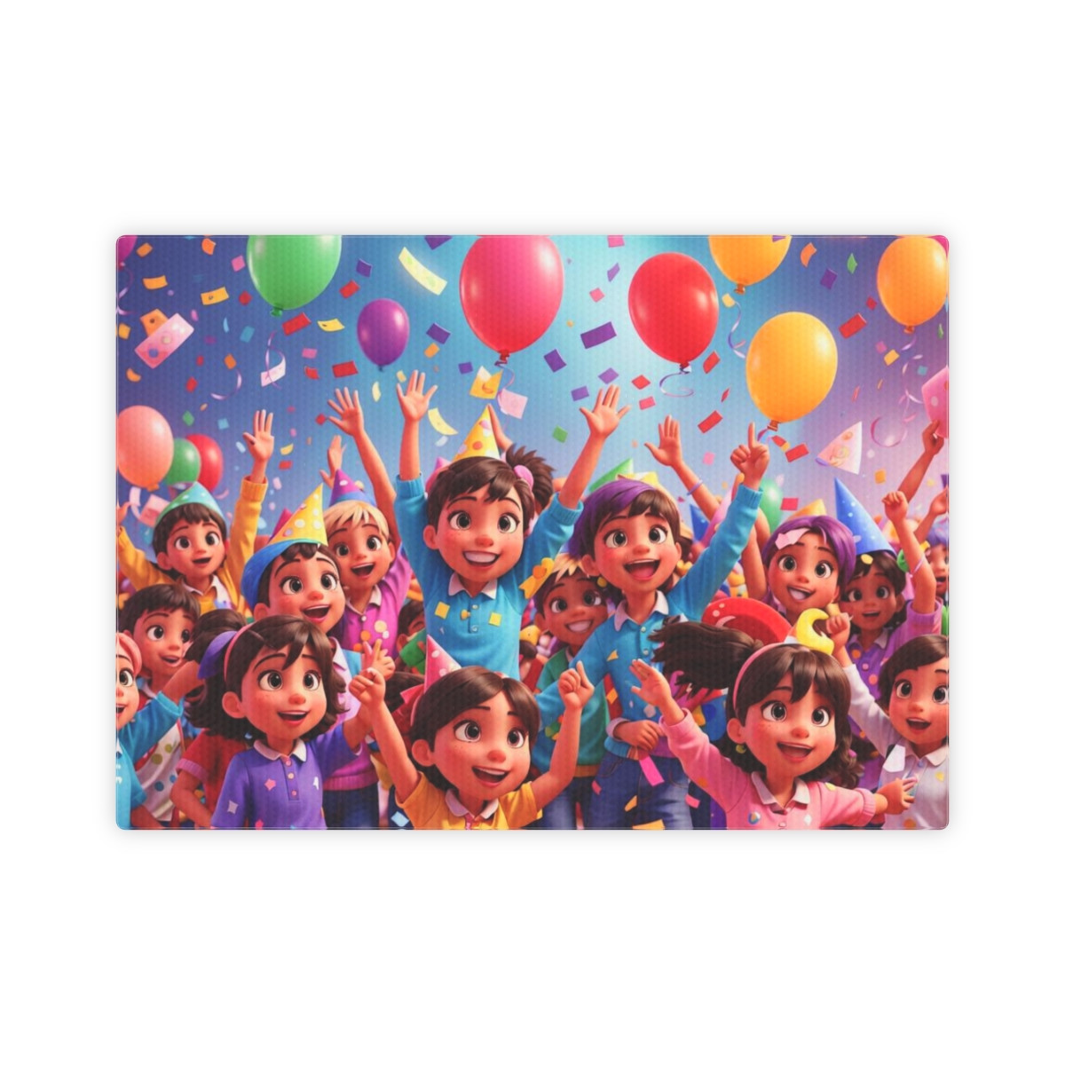 Happy party kids Canvas Photo Tile