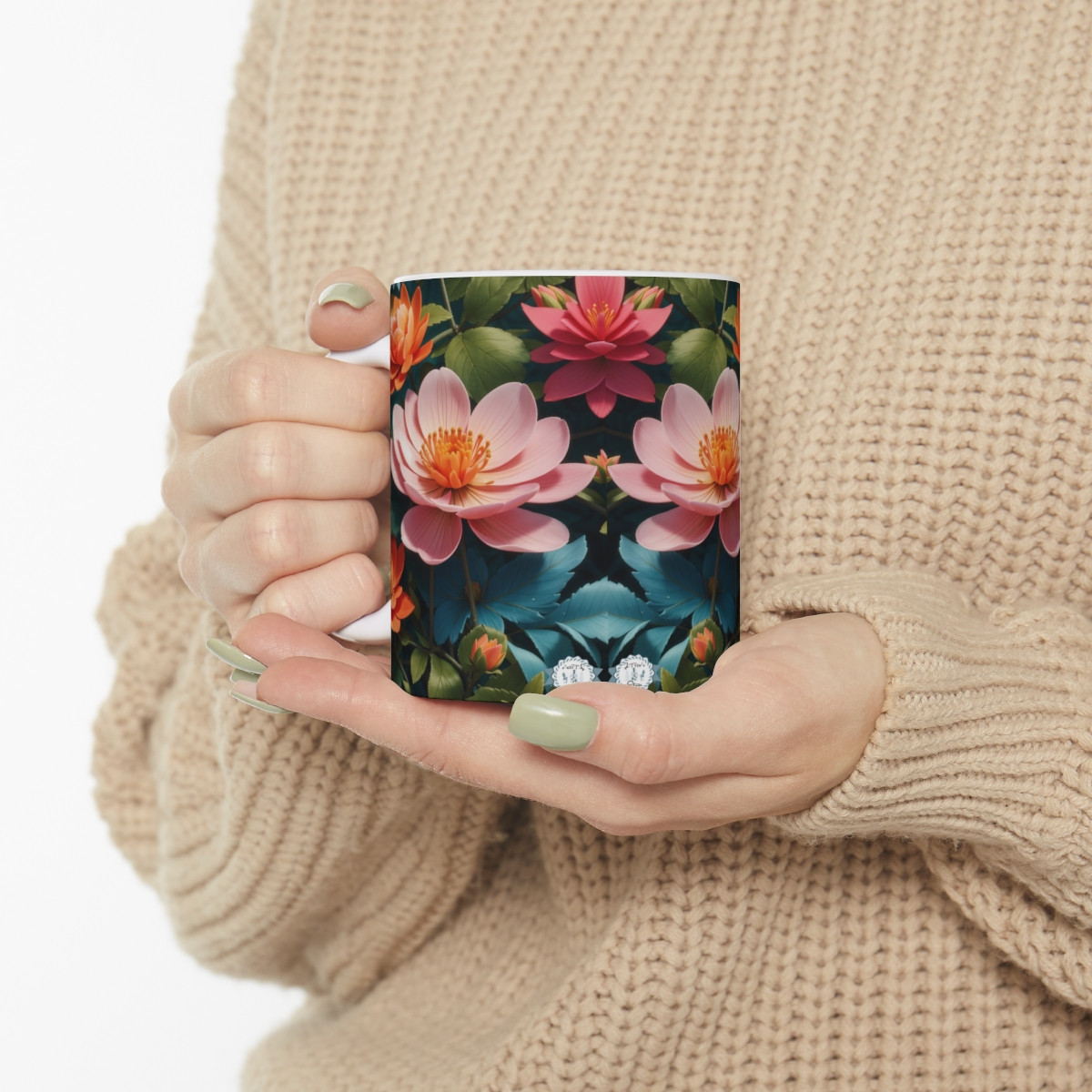 Flowery and colourful Ceramic Mug 11oz