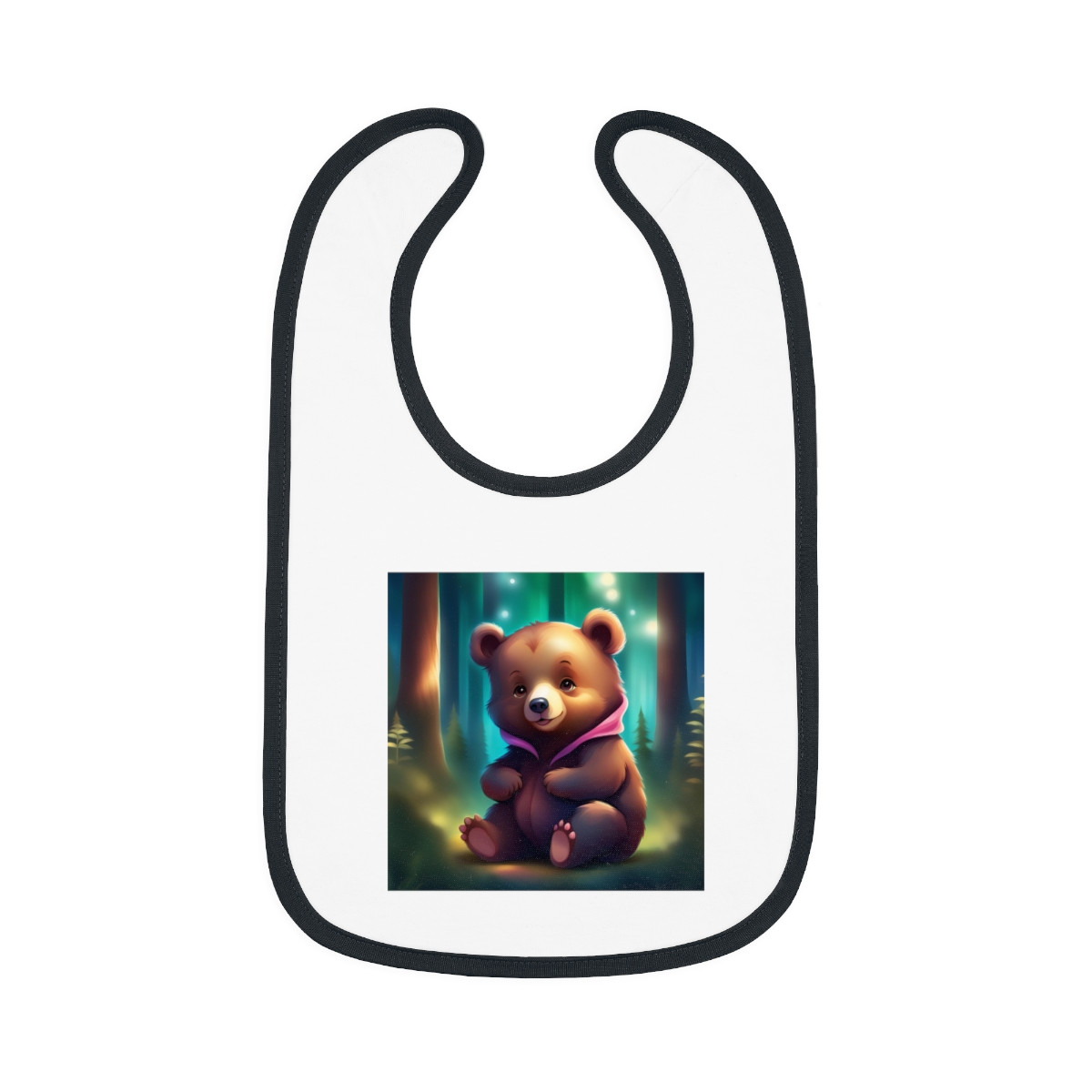 Bear Baby Contrast Trim Jersey Bib