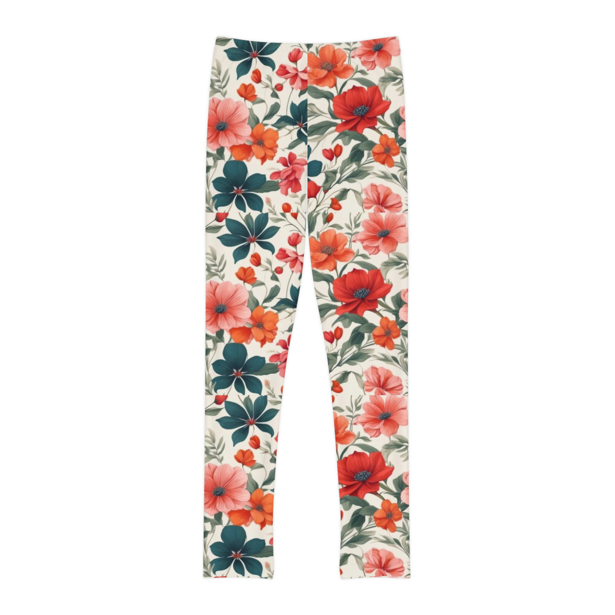 Flowery Youth Full-Length Leggings (AOP)