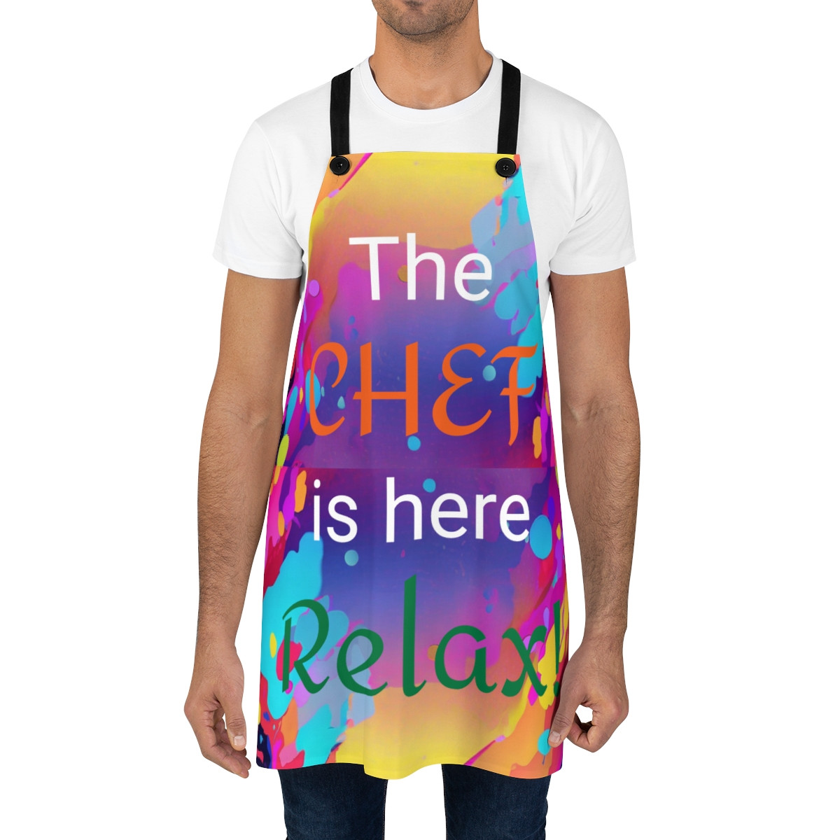 "The Chef is here relax!" Apron (AOP)