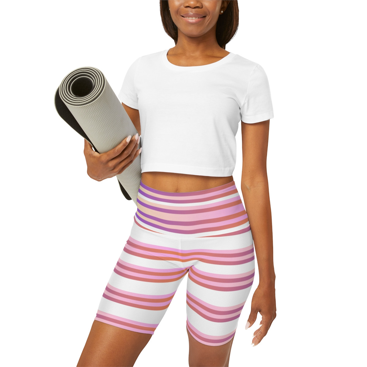 High Waisted Yoga Shorts (AOP)