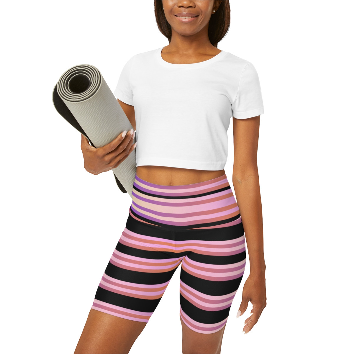 High Waisted Yoga Shorts (AOP)