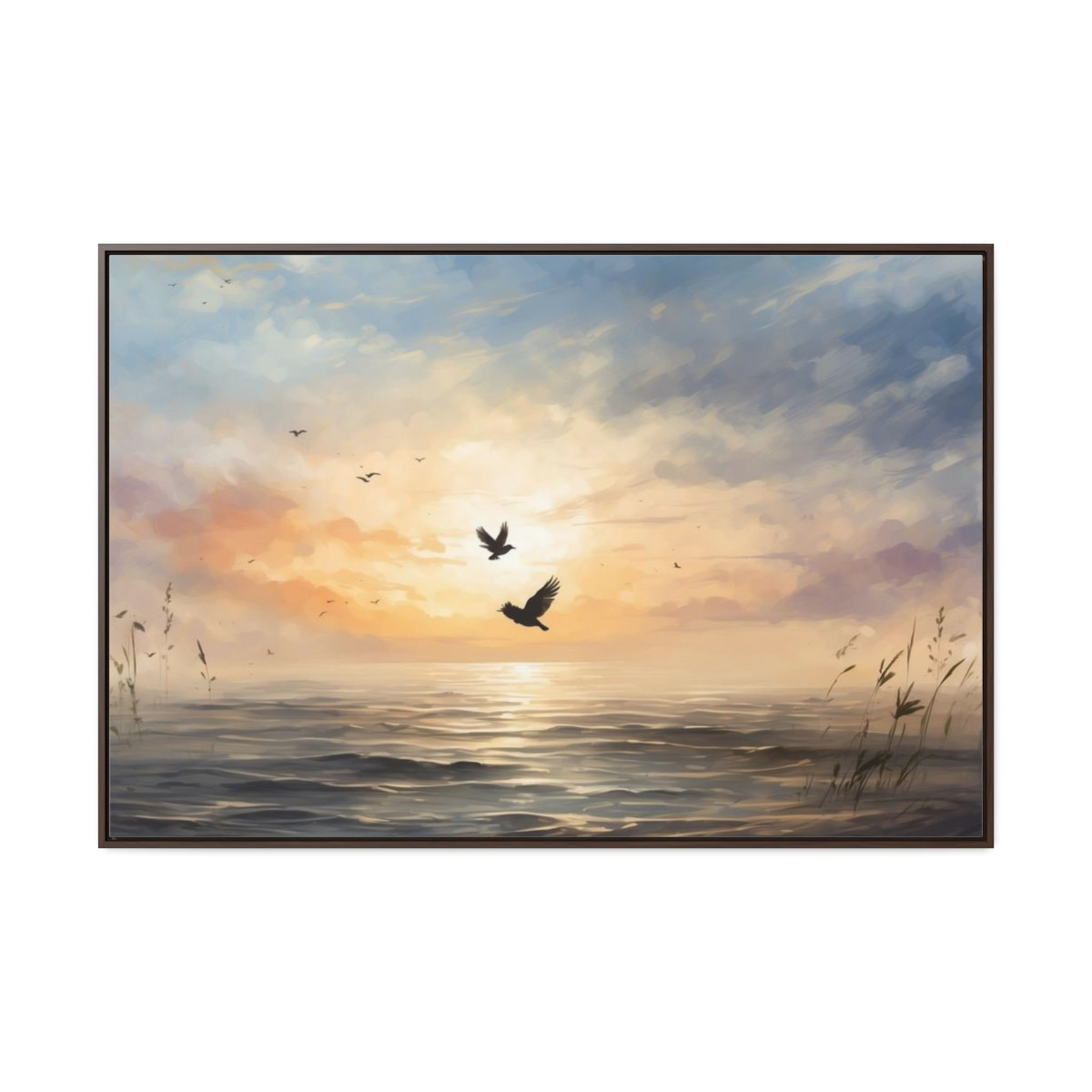 Birds and the sea Gallery Canvas Wraps, Horizontal Frame