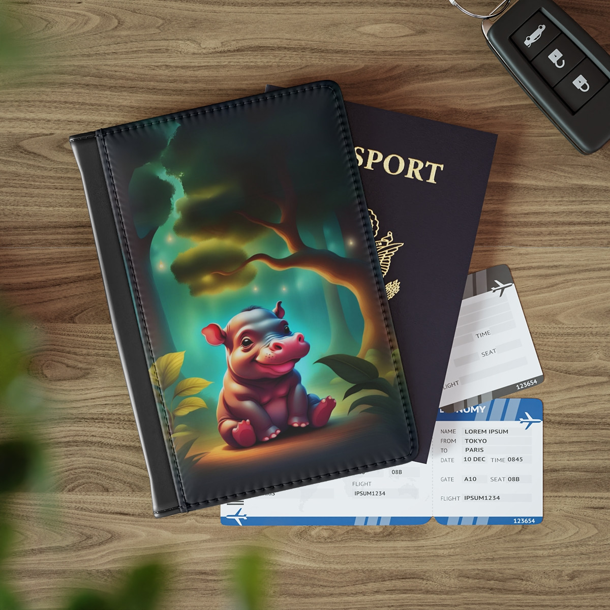 Baby Hippopotamus (Hippo) Passport Cover