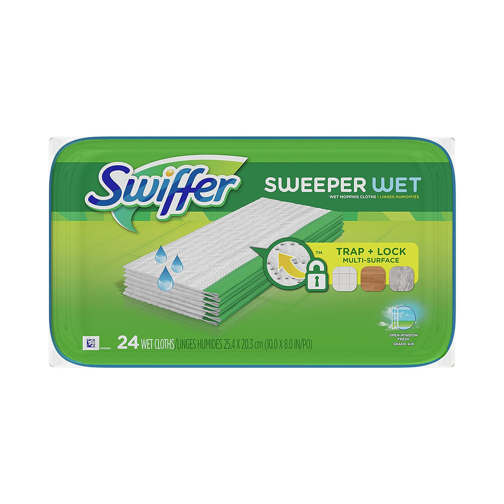 Swiffer Sweeper Wet Mopping Cloths, Open-Window Fresh, 24 count