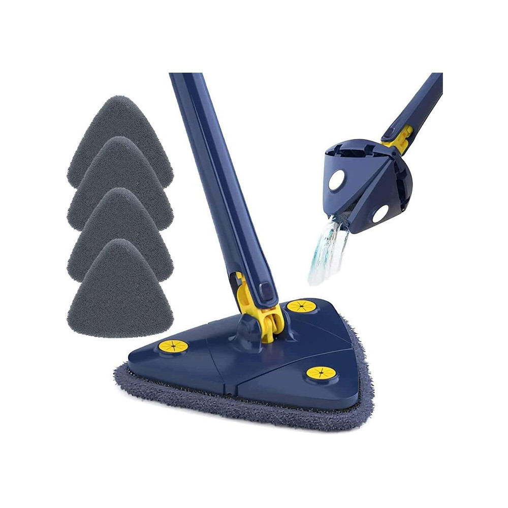 360 Degree Rotatable Adjustable Cleaning Mop,with 4 Replacement Pads New Telescopic