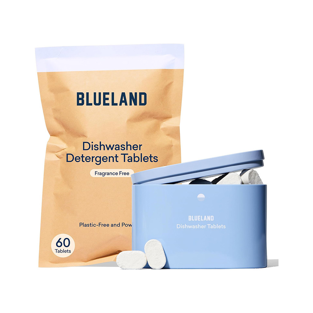 BLUELAND Dishwasher Detergent Tablet Starter Set - Unscented Plastic-Free & Eco Friendly Alternative to Liquid Pods or Sheets