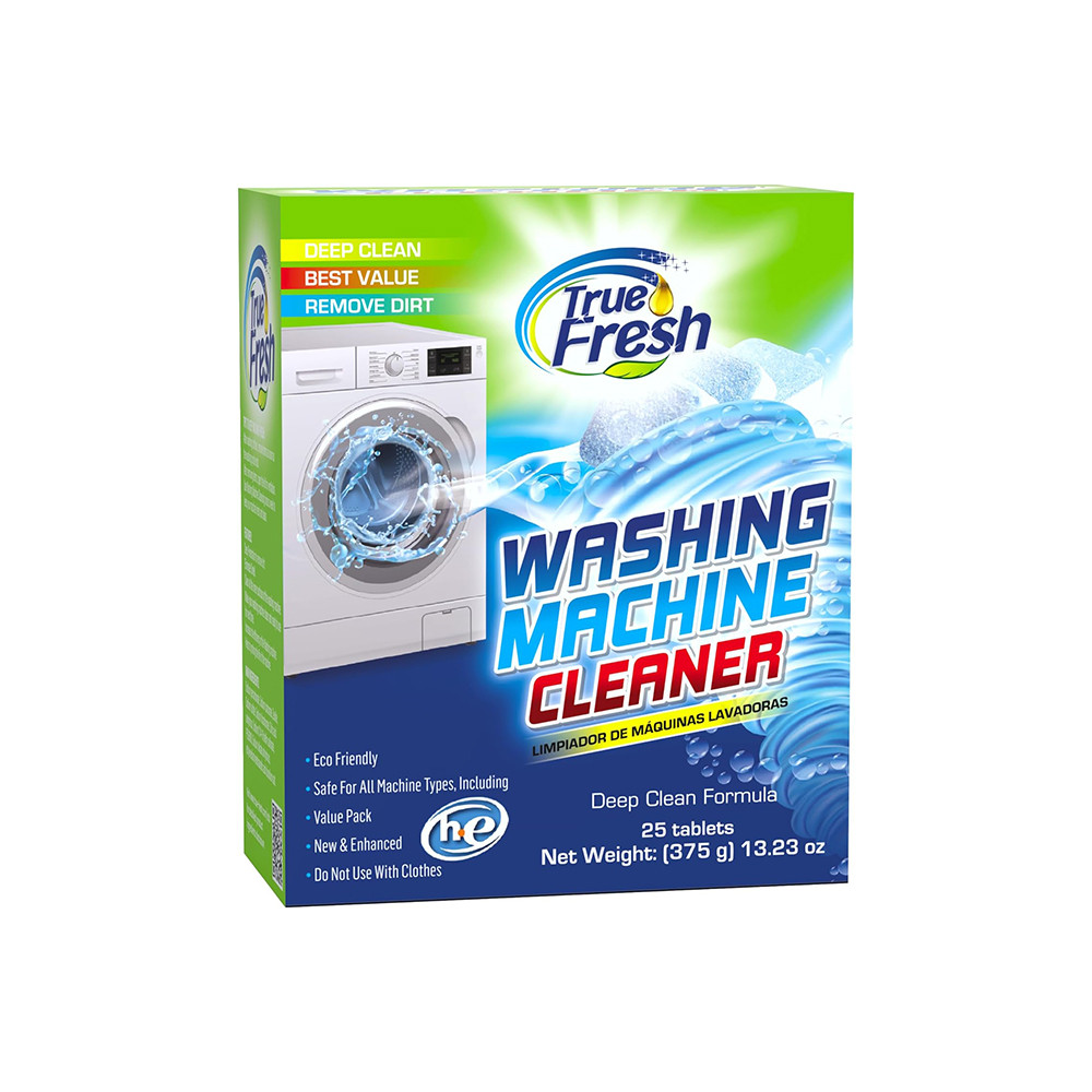 True Fresh Washing Machine Cleaner Tablets 25-Pack - Deep Cleaning Washer cleaner Tablets for Top loader