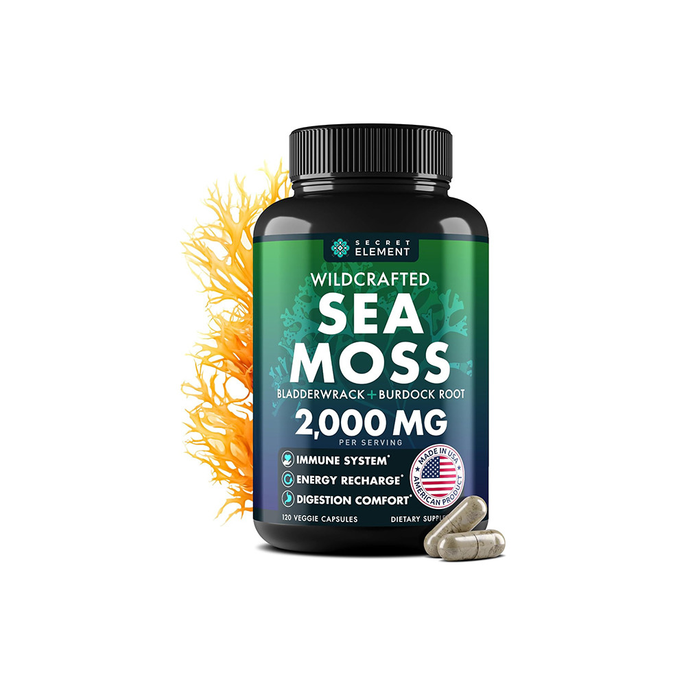 Sea Moss Capsules - Irish Sea Moss Advanced with Burdock Root, Bladderwrack & Muira Puama for Immunity, Gut, & Energy