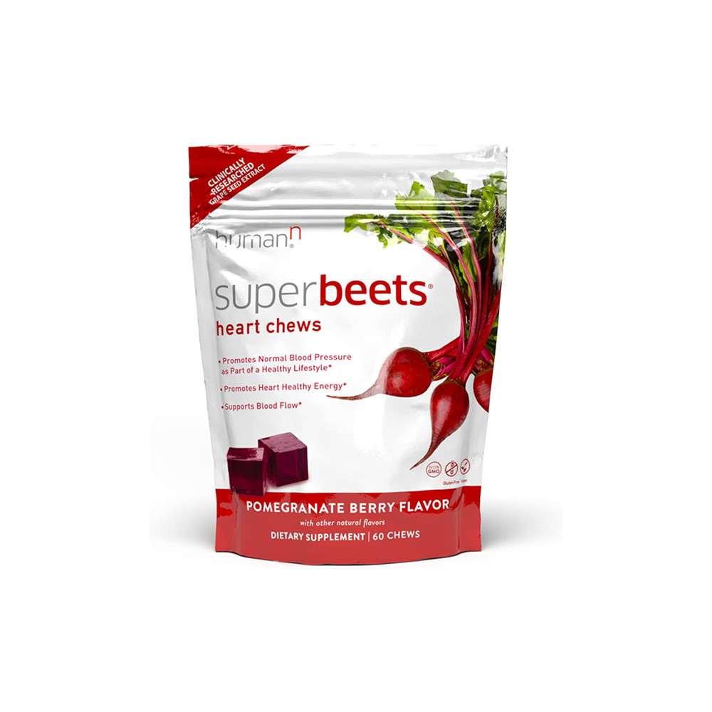 humanN SuperBeets Heart Chews - Nitric Oxide Production and Blood Pressure Support - Grape Seed Extract