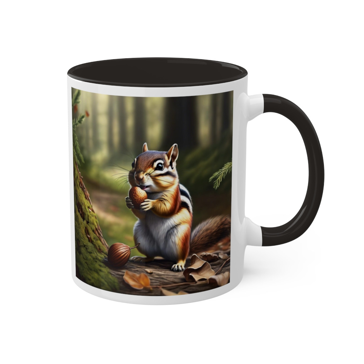 CHIPMUNK EATING AN ACORN MUG, 11oz