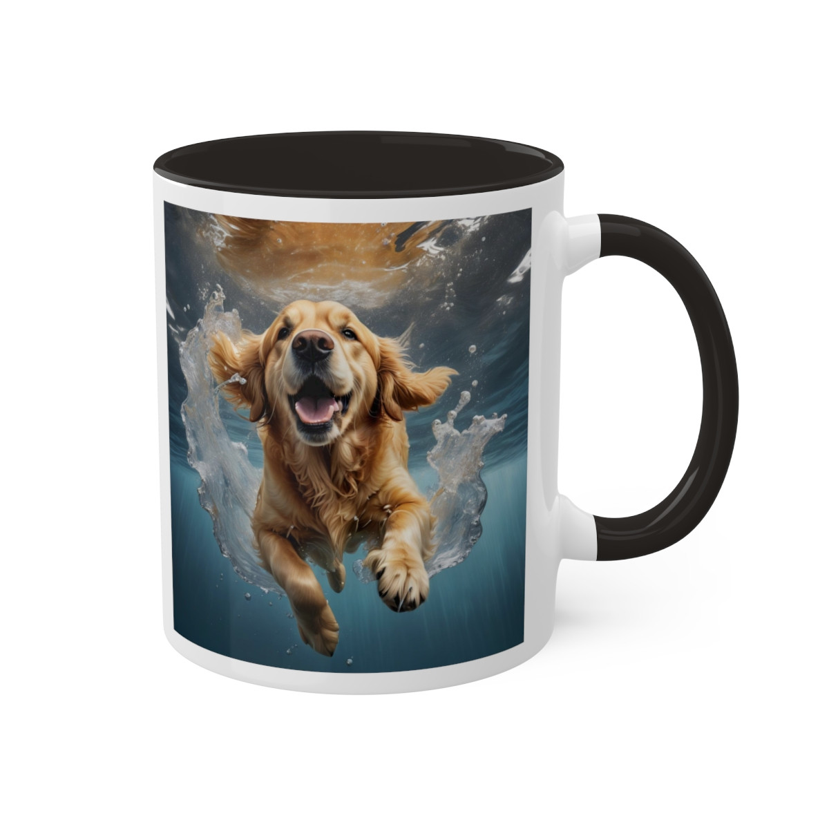 GOLDEN RETREIVER SWIMMING MUG, 11oz