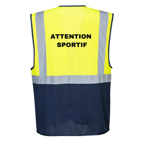 Gilet fluo HV respirant "Attention sportif"